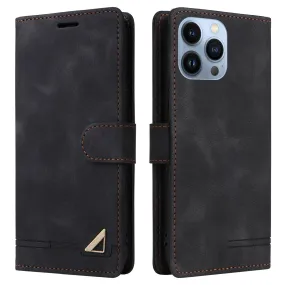 007 Series For iPhone 15 Pro Anti-Scratch PU Leather Stand Shell Flip Wallet Skin-touch Phone Case Cover