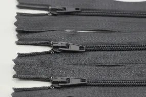 10 pcs Dark Gray Zippers, 18-60cm, (7-23inc) zipper, pants zipper, zipper for pants, zipper, bag zipper, zippers, wallet zipper,