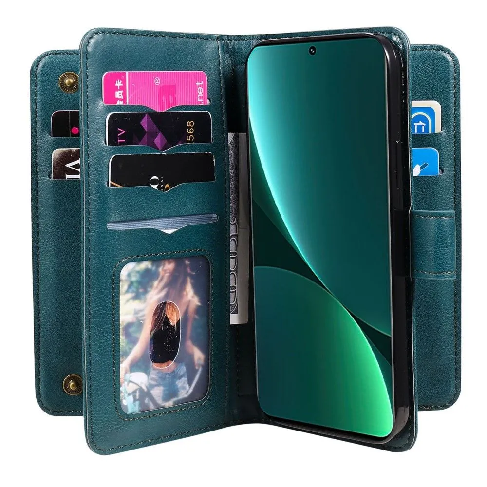 10-slot wallet case for Xiaomi 12 Pro - Blackish Green