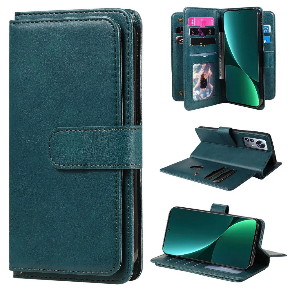 10-slot wallet case for Xiaomi 12 Pro - Blackish Green