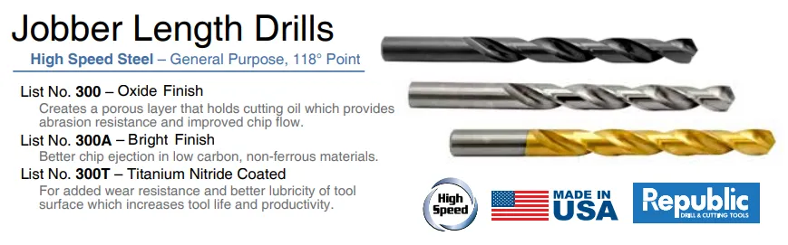 13pc 1/16-1/2 BY 32 Oxide High Speed Steel – General Purpose, 118° Point Fractional Jobber Drill Set Delivered in Huot Metal Case Made in the USA