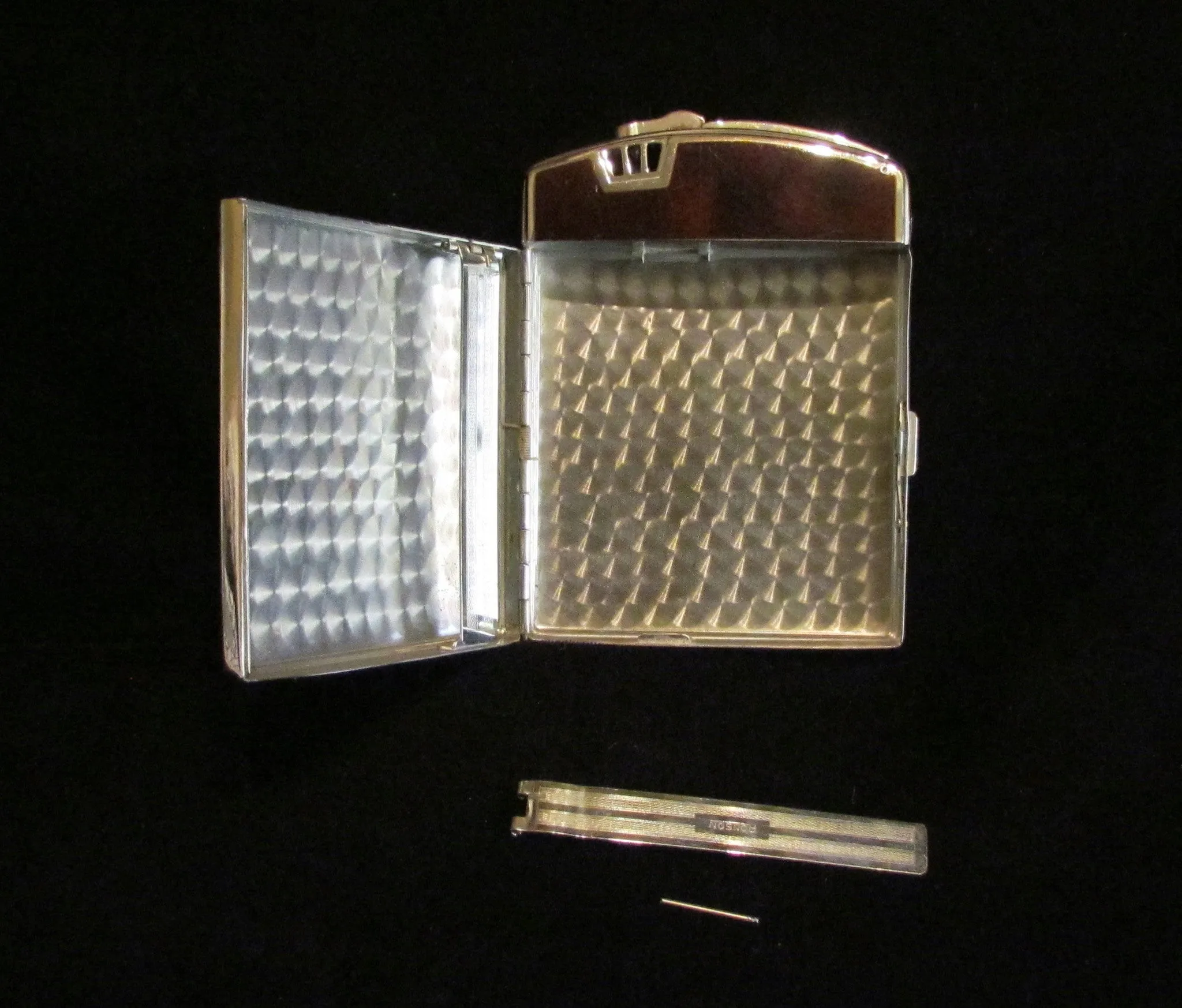 1930s Ronson Twenty Case Lighter Art Deco Enamel Art Metal Works Cigarette Case