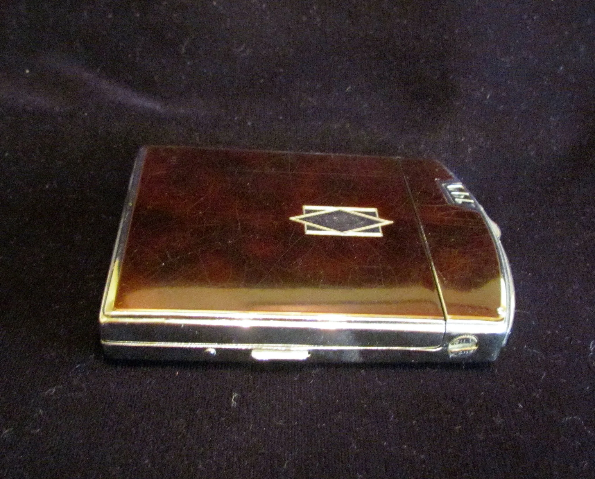 1930s Ronson Twenty Case Lighter Art Deco Enamel Art Metal Works Cigarette Case