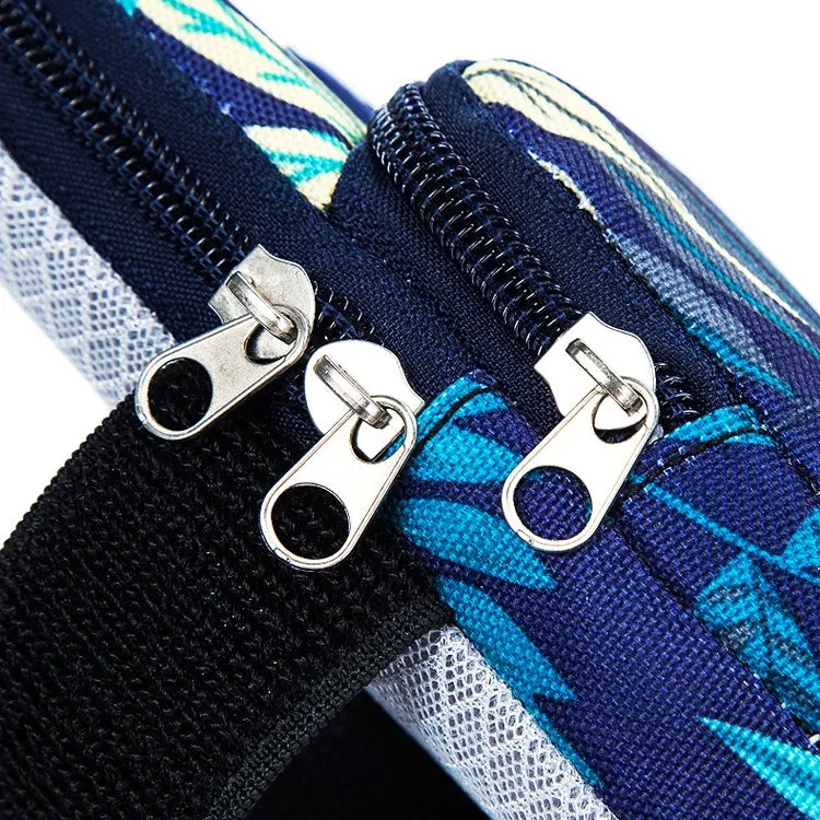 2 PCS B026 Running Mobile Phone Arm Bag Sports Yoga Mobile Phone Bag, Specification： Small (Leaves Blue)