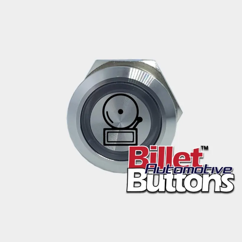 22mm 'ALARM BELL SYMBOL' Billet Push Button Switch Marine