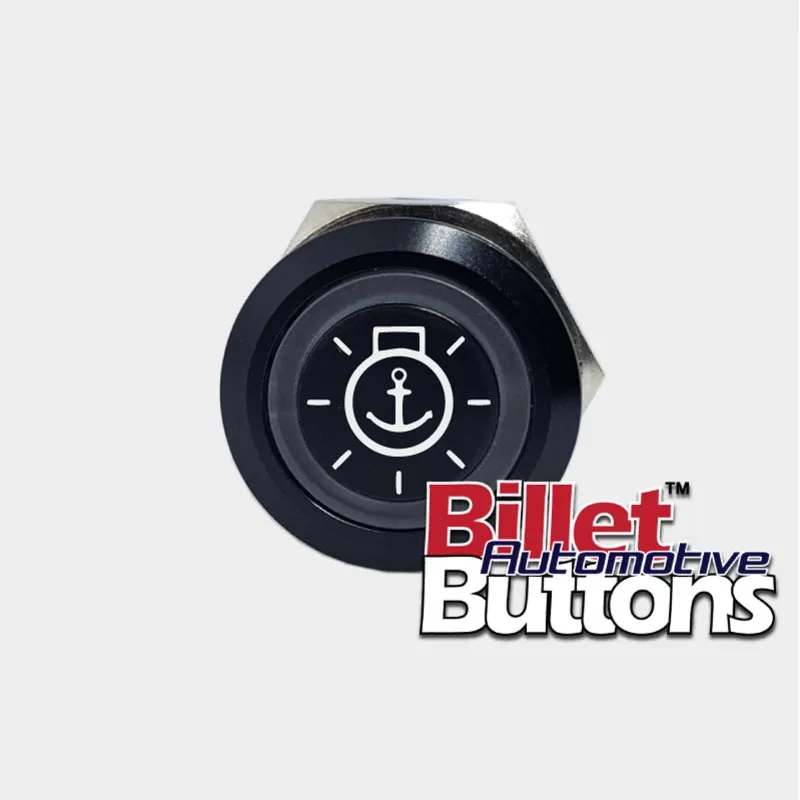 22mm 'ANCHOR LIGHT SYMBOL' Billet Push Button Switch Marine