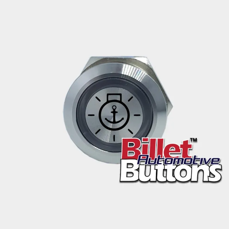 22mm 'ANCHOR LIGHT SYMBOL' Billet Push Button Switch Marine