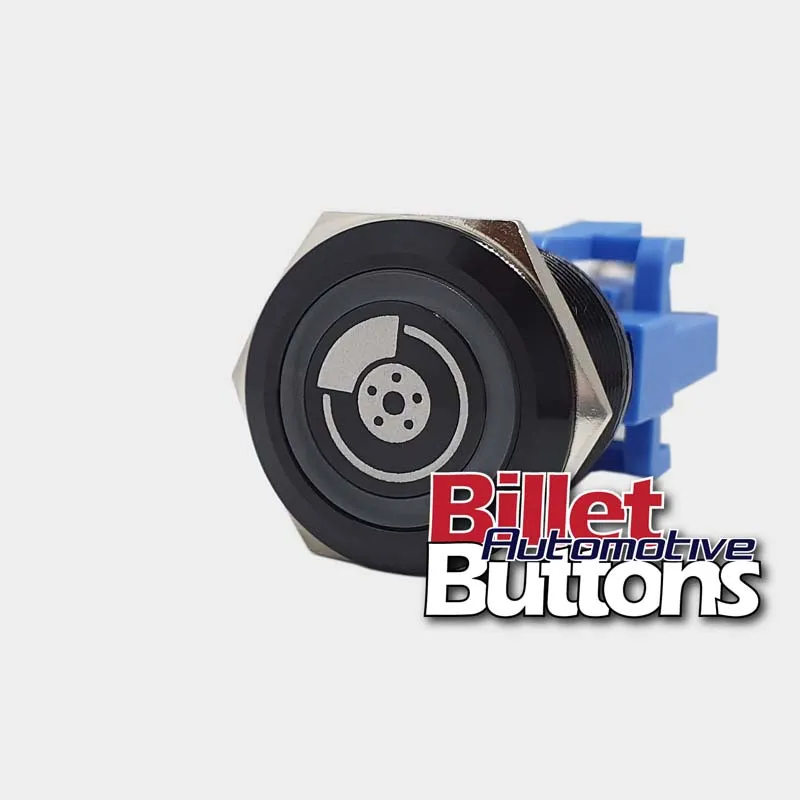 22mm 'DISC BRAKE SYMBOL' Billet Push Button Switch Line Brake Lock etc