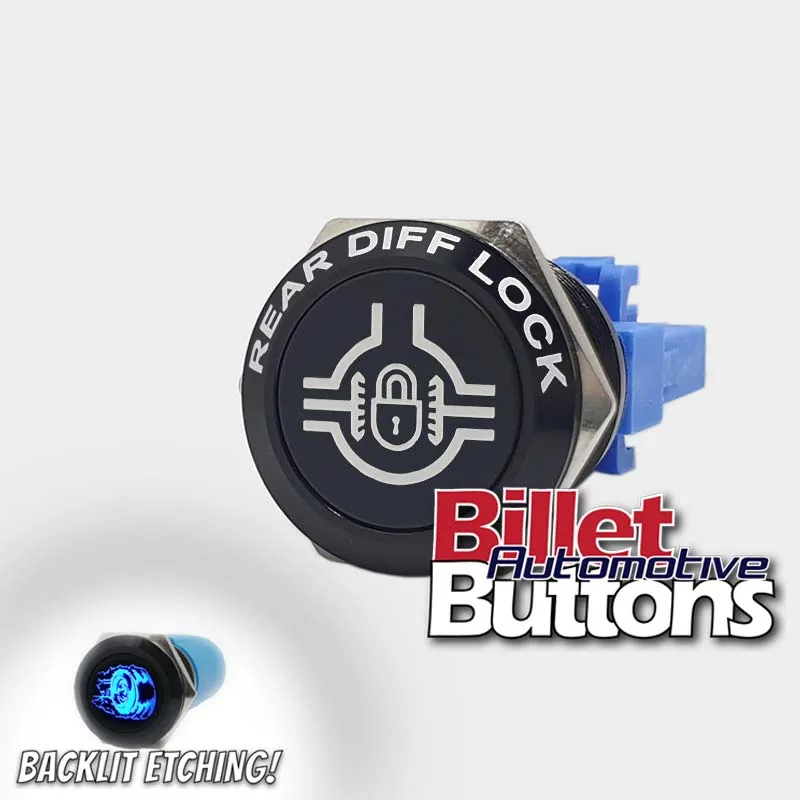 22mm FEATURED 'REAR DIFF LOCK SYMBOL' Billet Push Button Switch