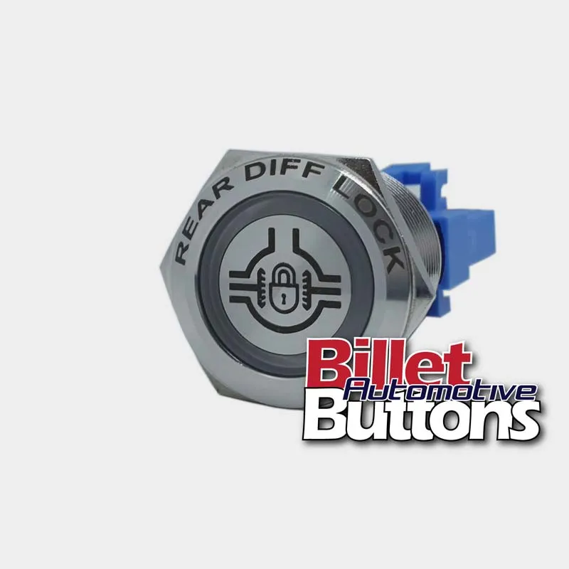 22mm FEATURED 'REAR DIFF LOCK SYMBOL' Billet Push Button Switch