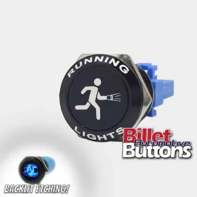 22mm FEATURED 'RUNNING MAN SYMBOL' Billet Push Button Switch Lights