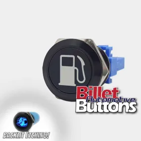 22mm 'FUEL BOWSER SYMBOL' Billet Push Button Switch Fuel Pump