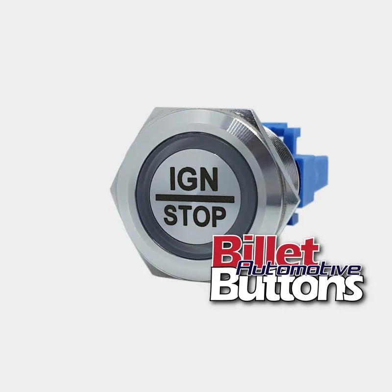 22mm 'IGN/STOP' Billet Push Button Switch Ignition