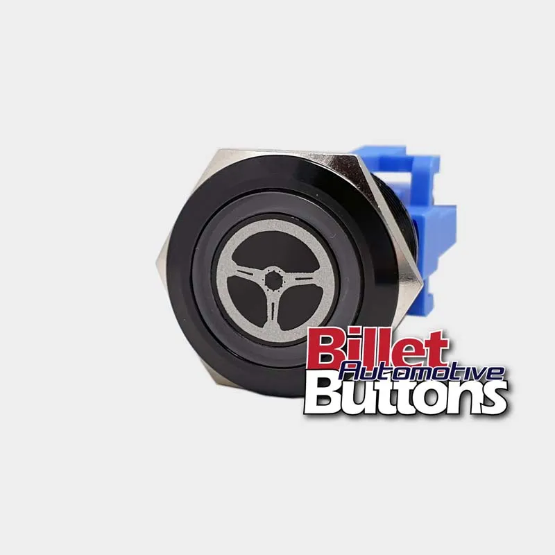 22mm 'STEERING WHEEL SYMBOL' Billet Push Button Switch Power Steer Astra Pump