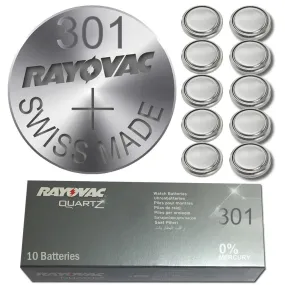 25x Rayovac 301 Watch Battery Sr516Sw Swiss Made Silver Oxide Lithium - componant