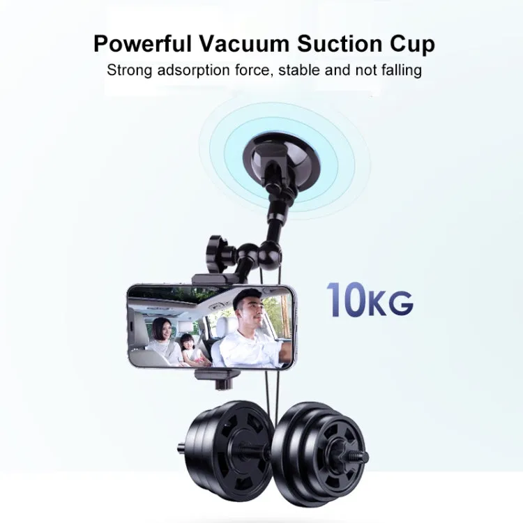 27cm Single Suction Cup Articulating Friction Magic Arm Phone Clamp Mount (Black)