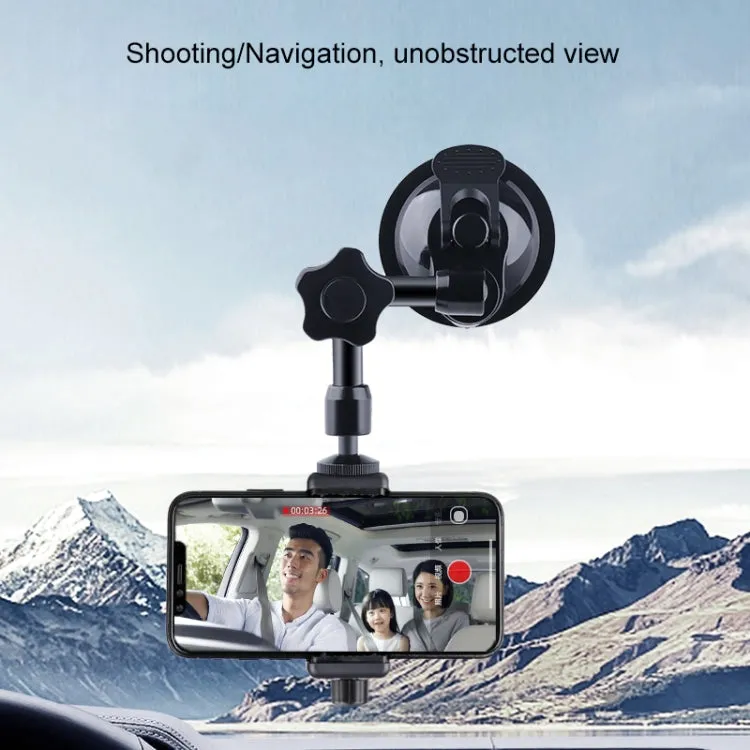 27cm Single Suction Cup Articulating Friction Magic Arm Phone Clamp Mount (Black)