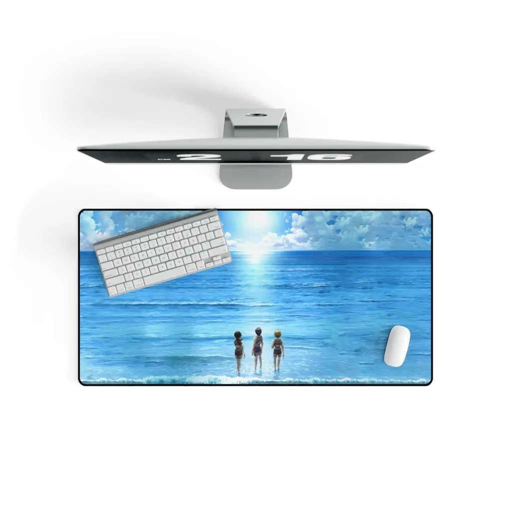 3 friends contemplating the ocean Mouse Pad (Desk Mat)