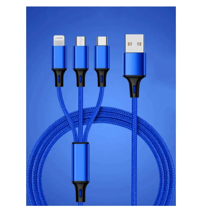 3 In 1 Nylon-Protected Braided Phone Fast Charging Multi Cable