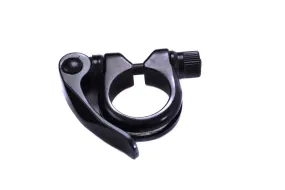 31.8mm ALLOY SEAT POST CLAMP   QUICK RELEASE LEVER GLOSS BLACK MTB   ALL BIKES