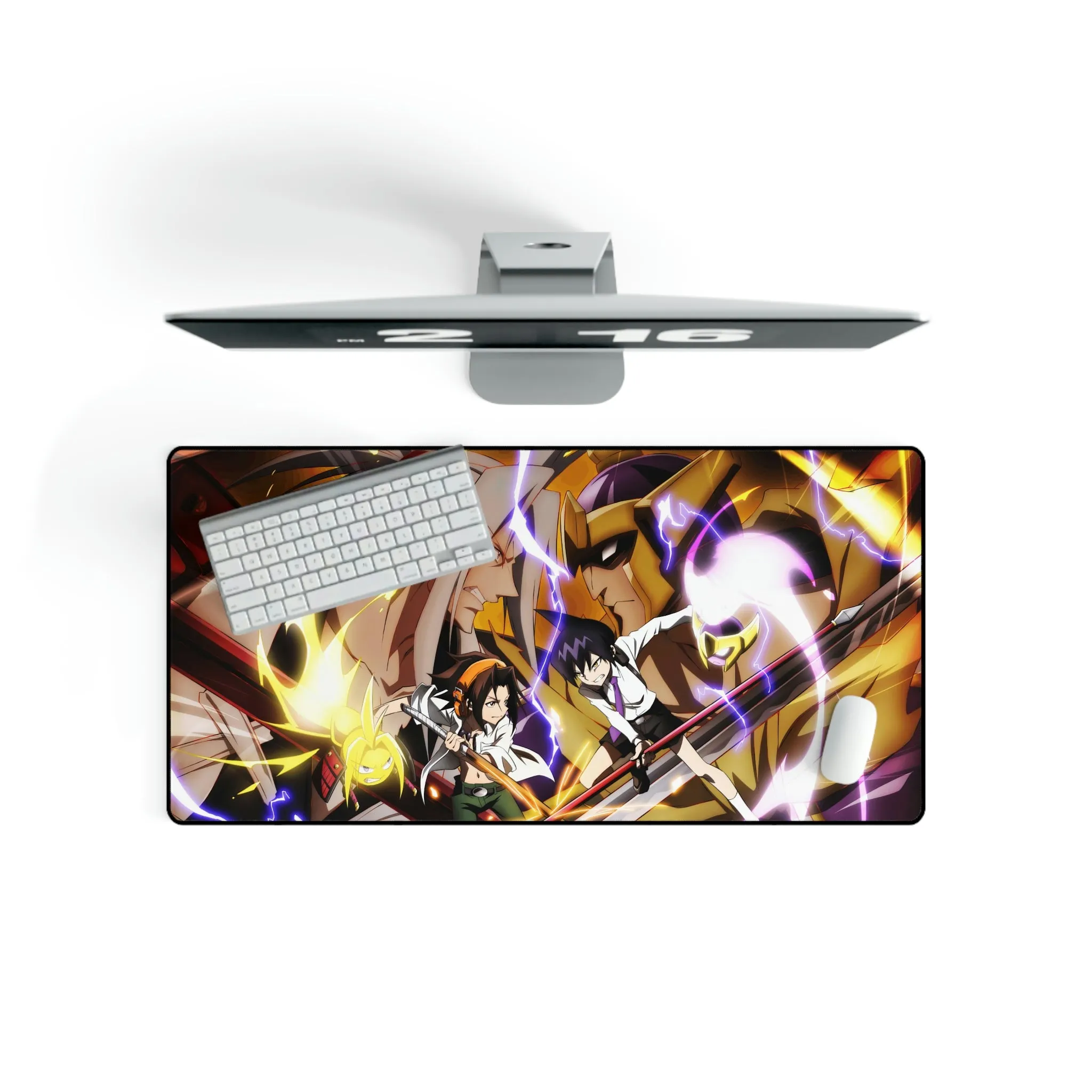 #3.3410, Shaman King, 2021, Yoh Asakura, Amidamaru vs. Ren Tao, Bason, Mouse Pad (Desk Mat)