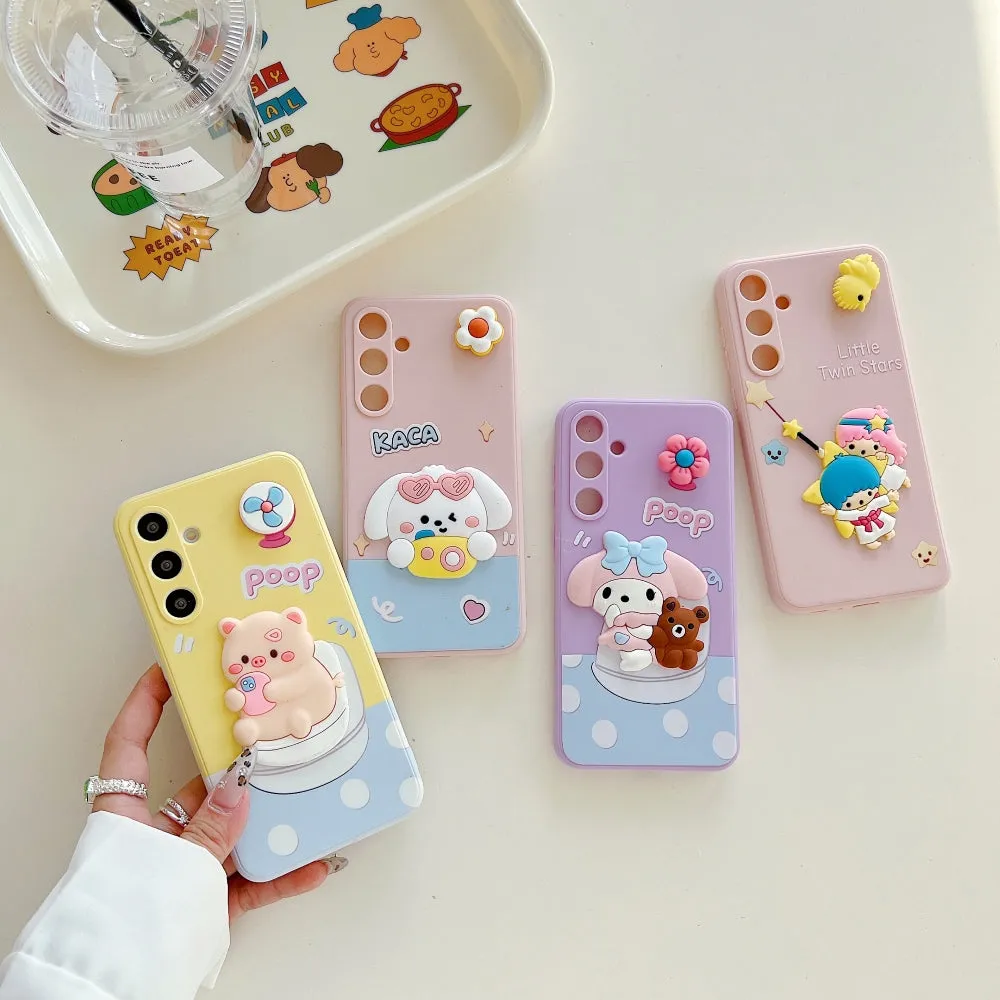 3D Spin Flower Silicone Soft Phone Case - Oppo F25 Pro