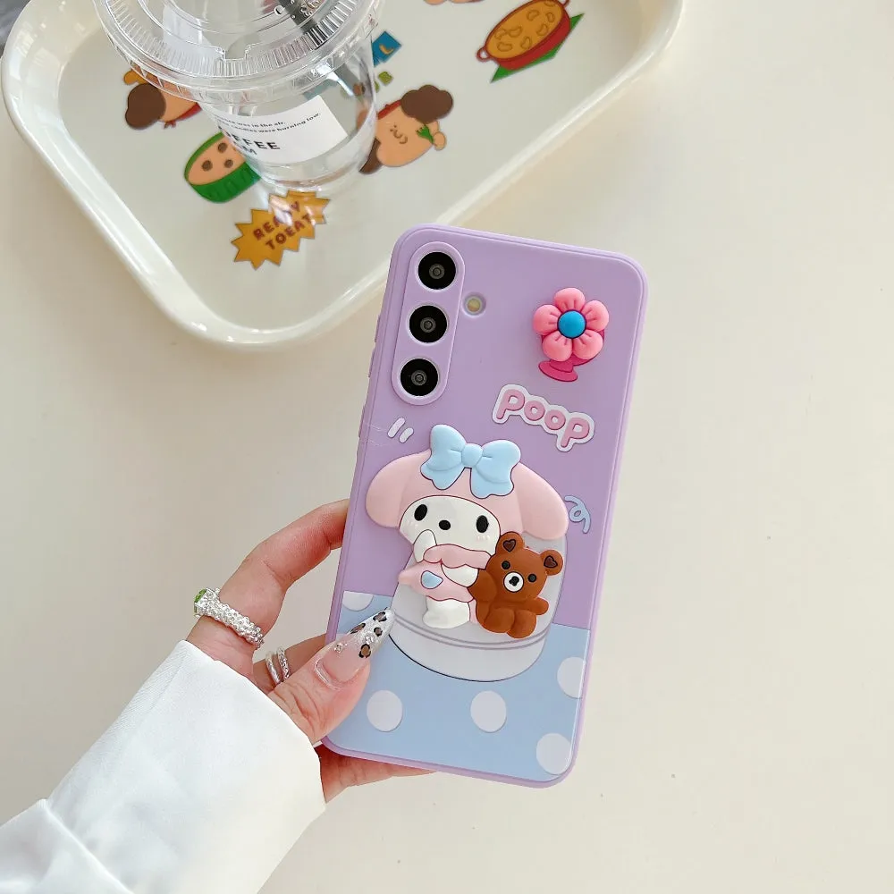 3D Spin Flower Silicone Soft Phone Case - Oppo F25 Pro