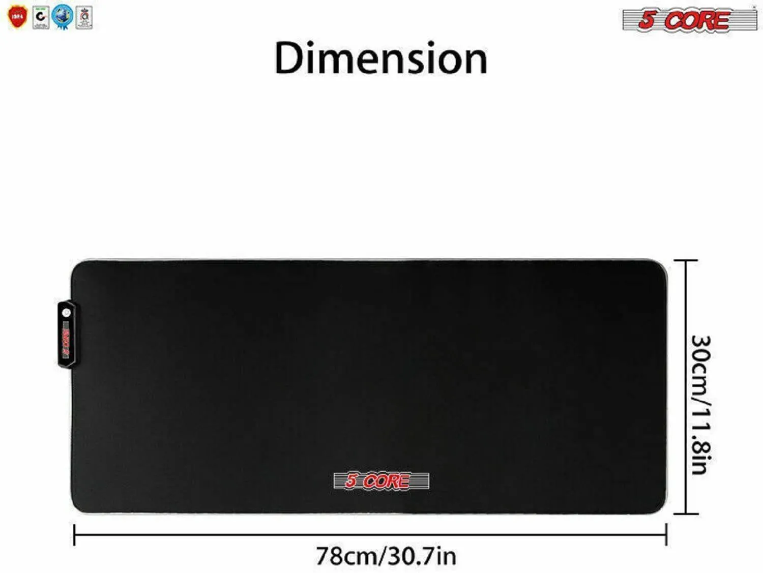 5 Core Large RGB Gaming Mouse Pad Extended Soft Gaming LED Mouse Pad