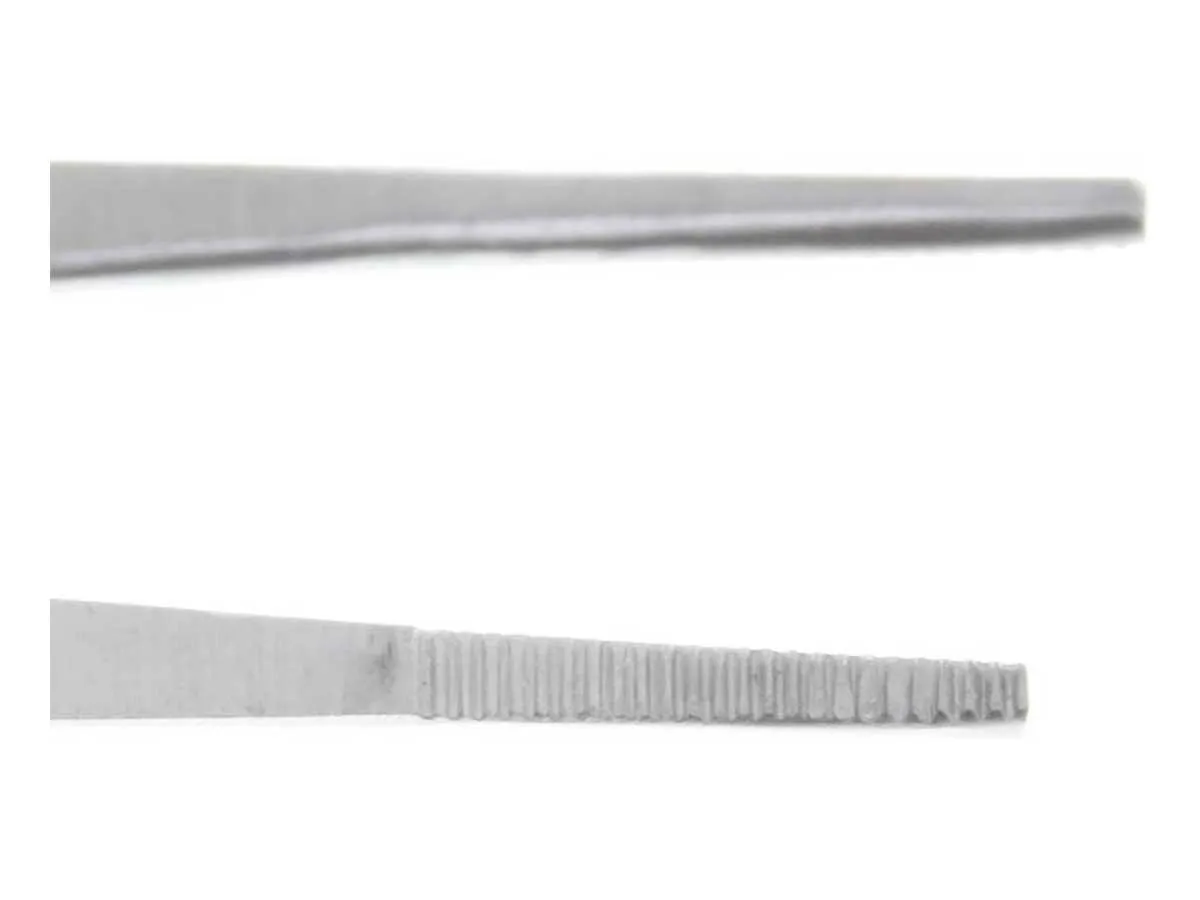 6.5 inch Premium Blunt Serrated Clamp Tweezer - Fiber Grip