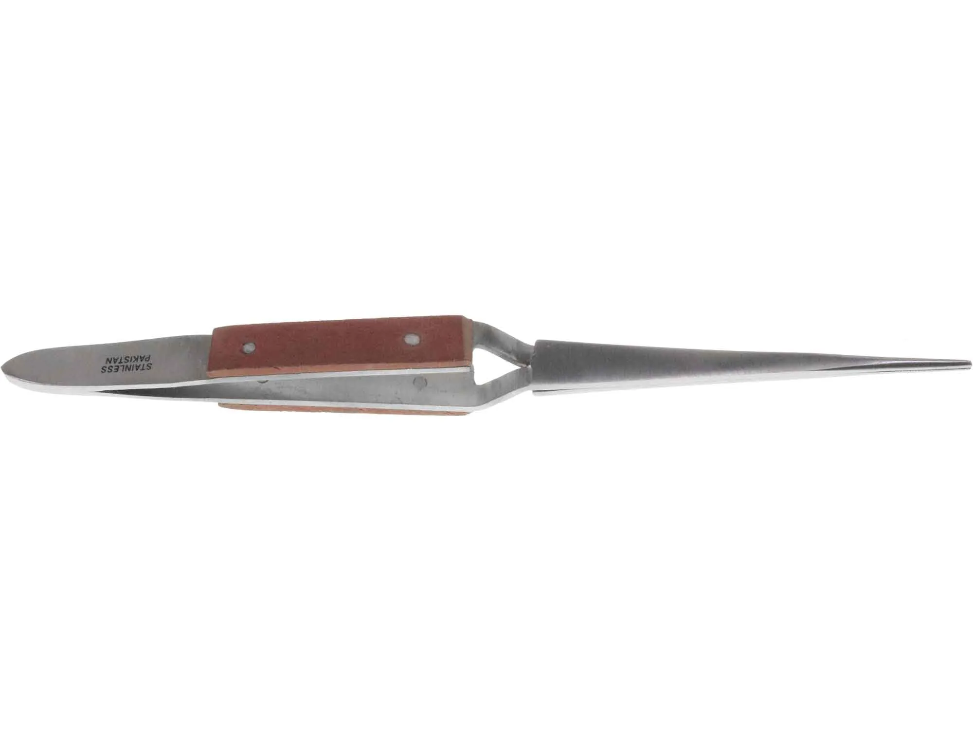 6.5 inch Premium Blunt Serrated Clamp Tweezer - Fiber Grip