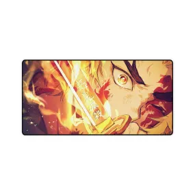 #8.2055, Demon Slayer, Kyojuro Rengoku, Katana, Flame, Pillar, Mouse Pad (Desk Mat)