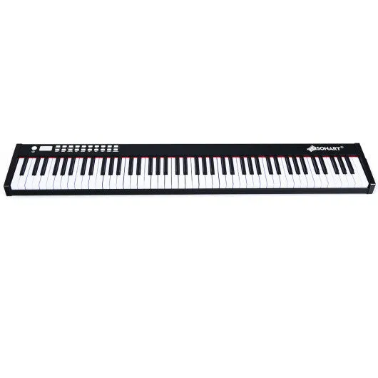 88-Key Portable Full-Size Semi-weighted Digital Piano Keyboard-Black