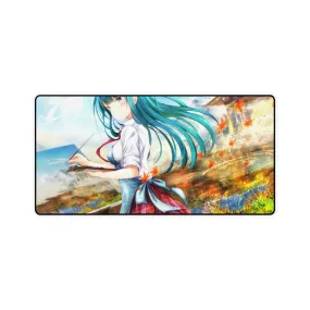 A girl with turquise hairs Mouse Pad (Desk Mat)