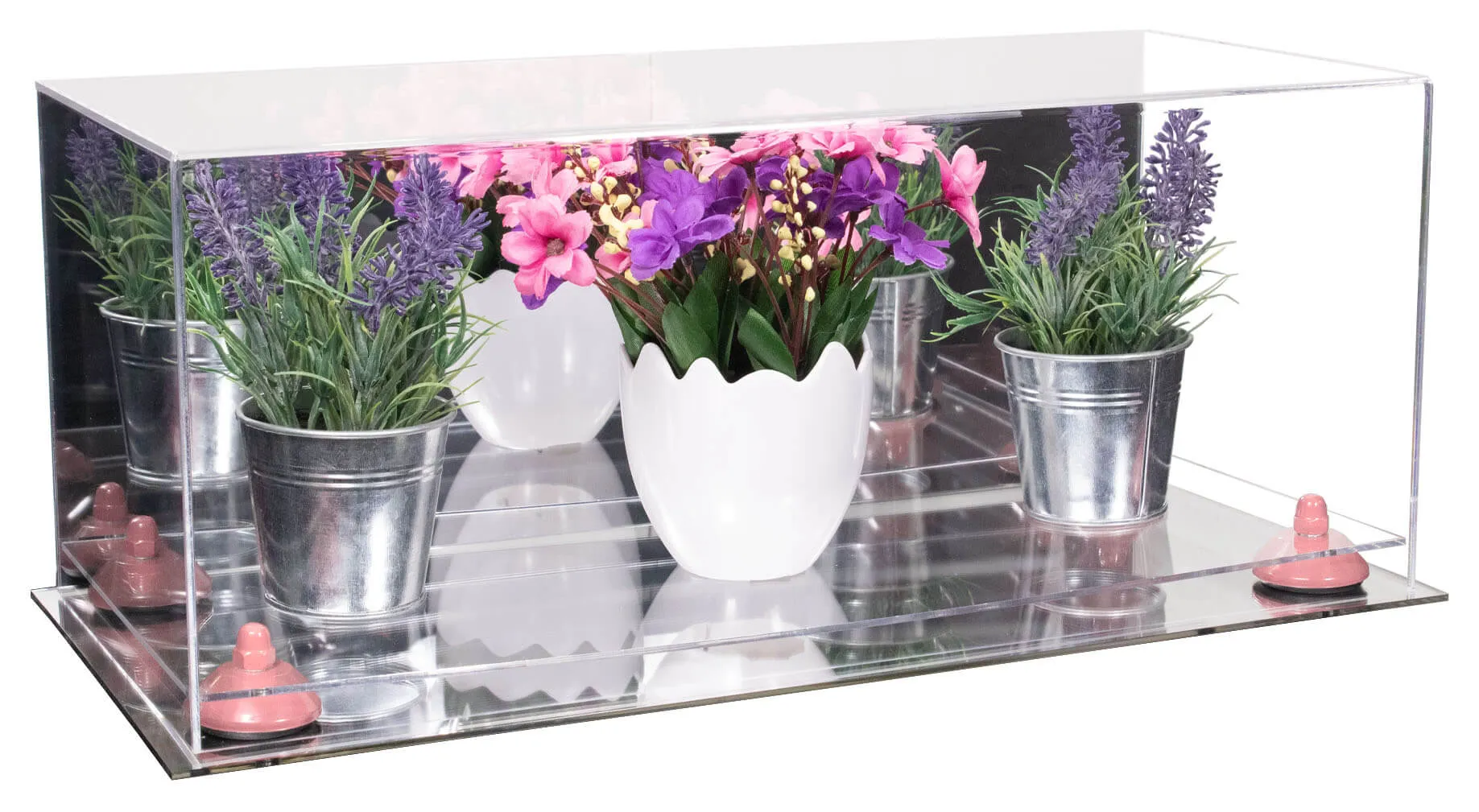 Acrylic Versatile Display Case 19.25 x 8.25 x 8 - Mirror no Wall Mounts (V47/A103)