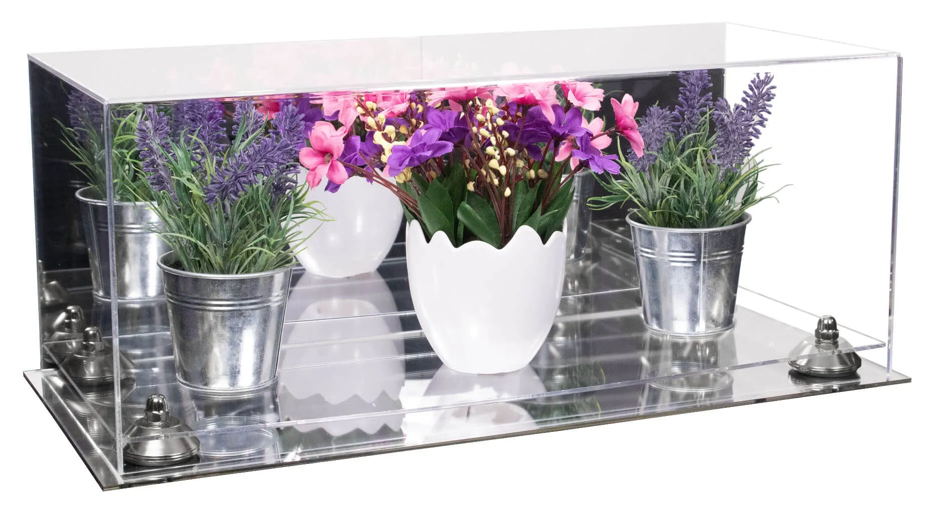 Acrylic Versatile Display Case 19.25 x 8.25 x 8 - Mirror no Wall Mounts (V47/A103)