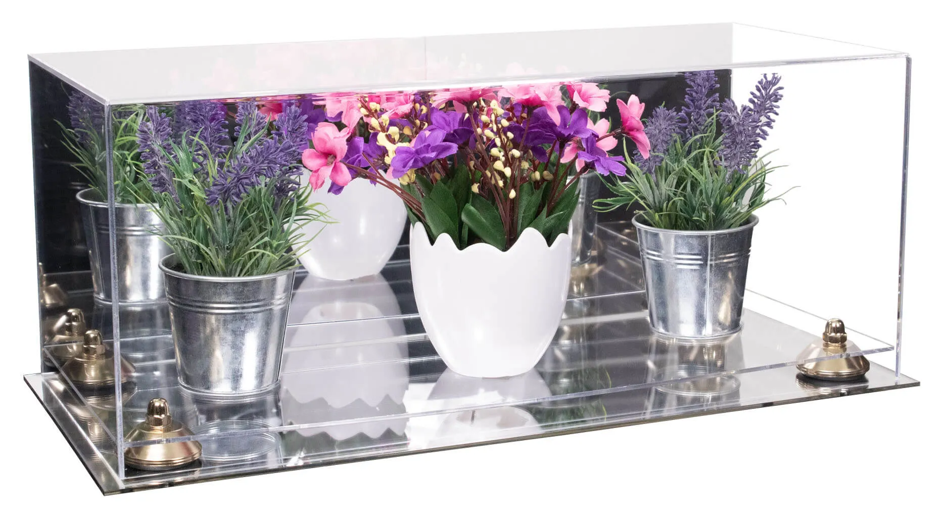 Acrylic Versatile Display Case 19.25 x 8.25 x 8 - Mirror no Wall Mounts (V47/A103)