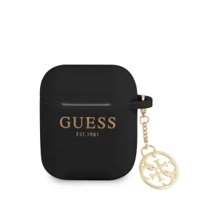 Airpods 1/2 - Silicone Black 4G Charm Collection - Guess