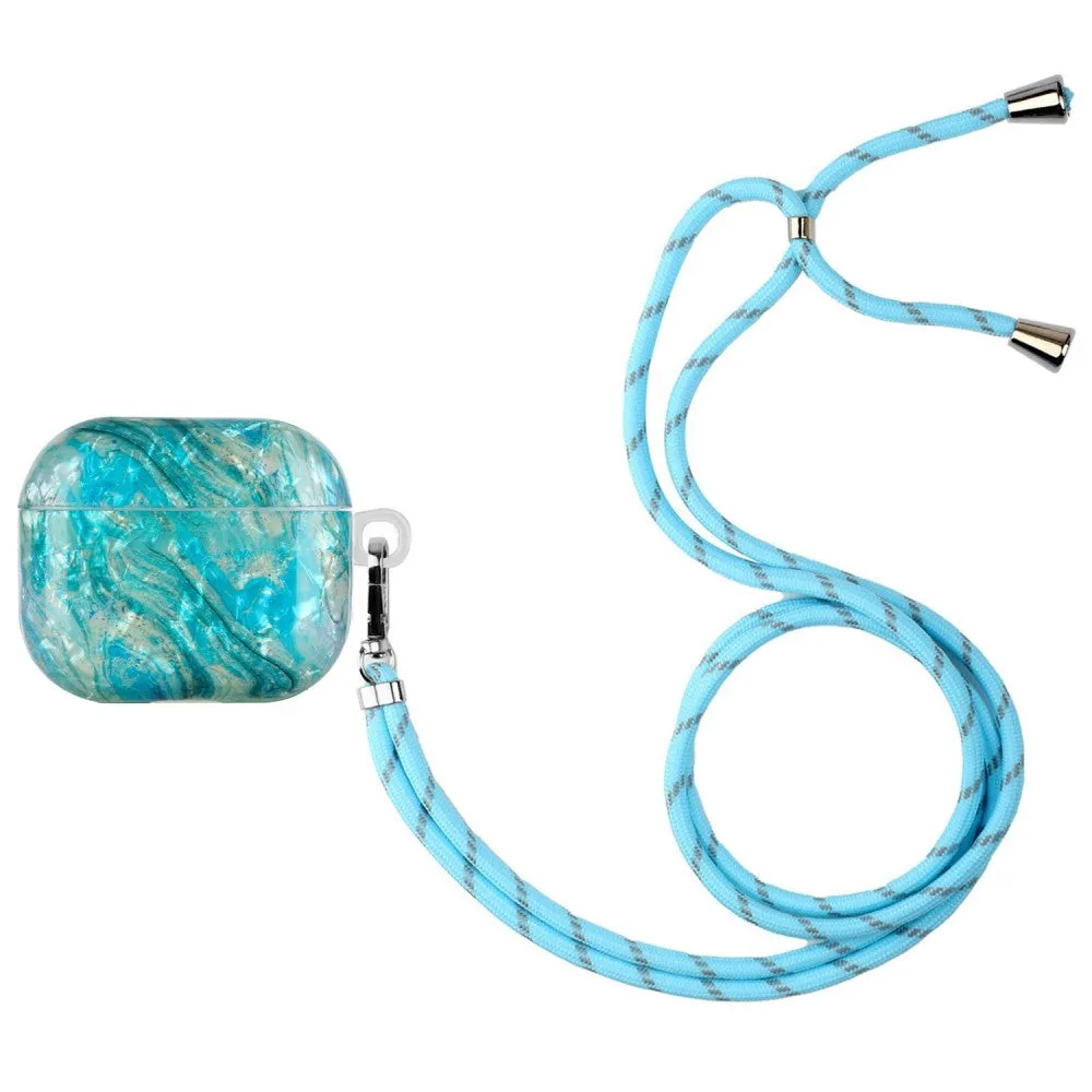 AirPods 3 pattern printing case with lanyard - Luxurious Marble