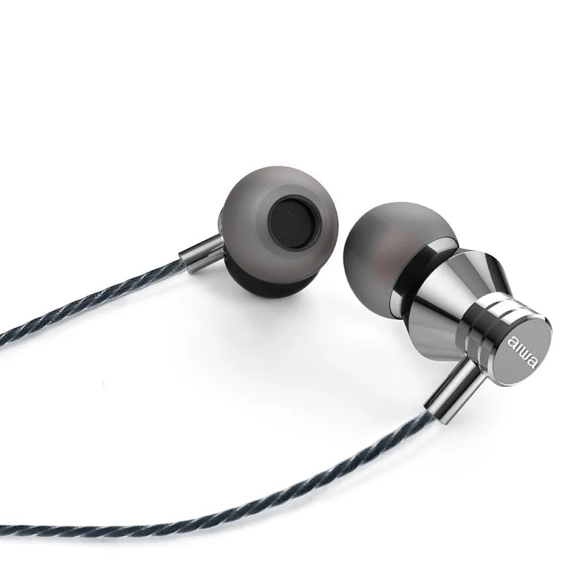 Aiwa Stereo in Ear Headphones, Silver