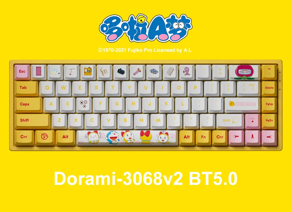 Akko 68K Dorami 3068 Orange Switch Keyboard