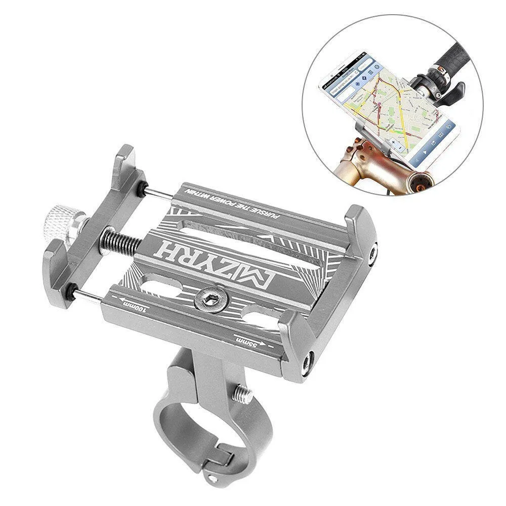 Aluminum Alloy Bicycle Phone Mount 55 - 100mm Adjustable Bike Mobile Phone GPS Mount Holder Bracket