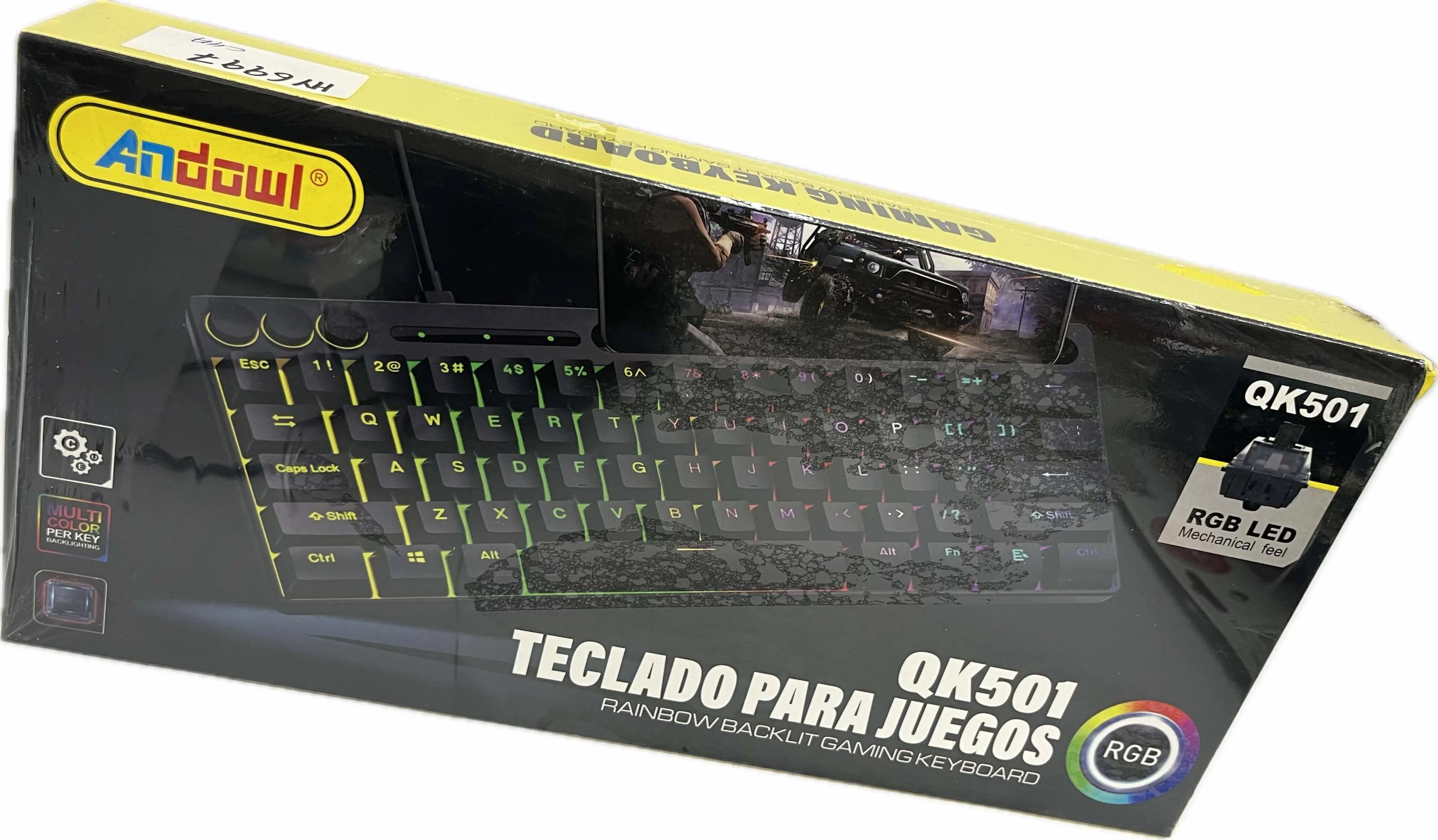 Andowl QK501 Rainbow Backliot Gaming Keyboard