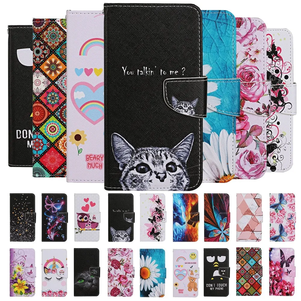 Anymob Samsung Abstract Pattern Phone Cases Leather Flip Stand Cover