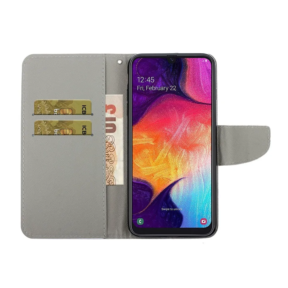 Anymob Samsung Abstract Pattern Phone Cases Leather Flip Stand Cover