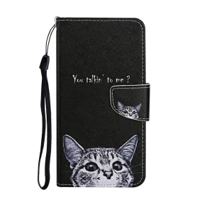 Anymob Samsung Peeking Kitty Flip Wallet Phone Case Leather Stand Function Cover