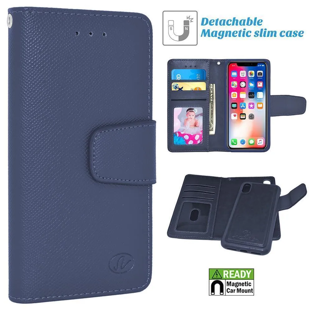 Apple iPhone X / 10 Folio Leather Removable Magnetic Wallet Case by Modes