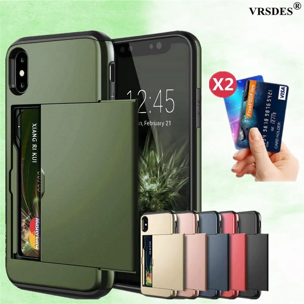 Armour Slide Card Case For iPhone