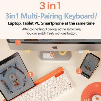 ★Authentic★Disney Winnie Tigger Wireless Keyboard/ 3in1 Multi Pairing/Multi Connection/Slim Design