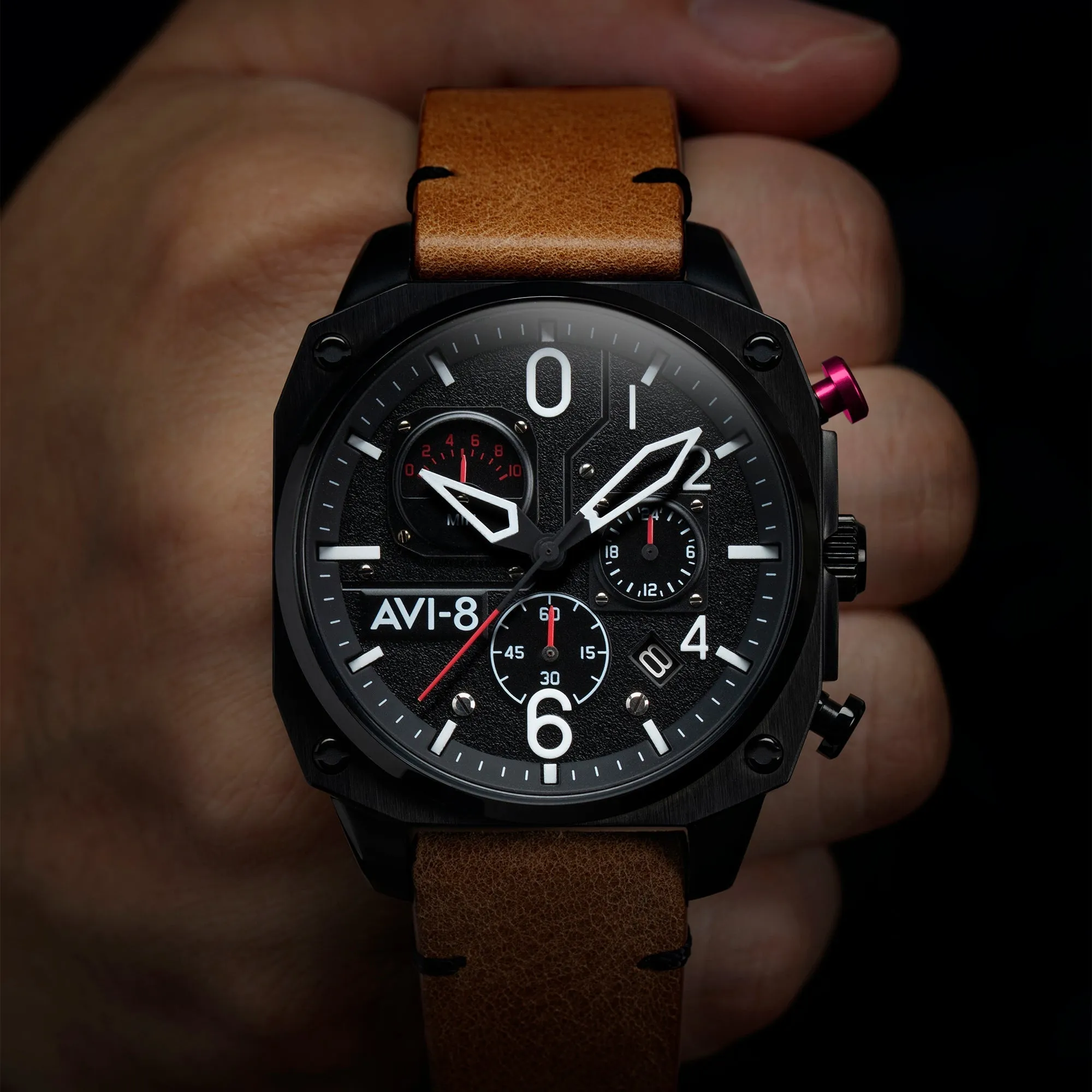 AVI-8 Charcoal Ember Brown Hawker Hunter Chronograph Watch AV-4052-02