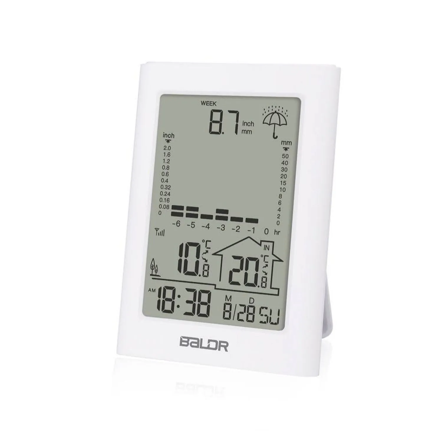 BALDR Thermometer Wireless Digital Weather Station with Rain Gauge